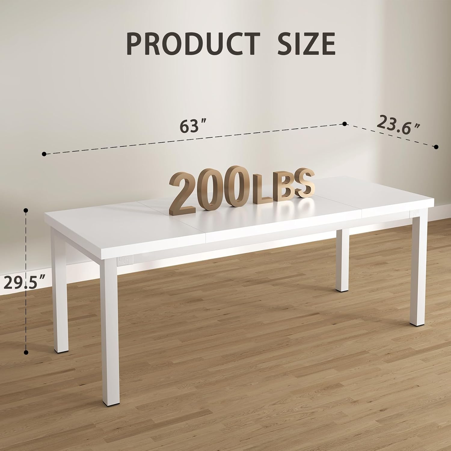 Home Office Work Table - 높이 조절이 가능한 다리가 있는 63인치